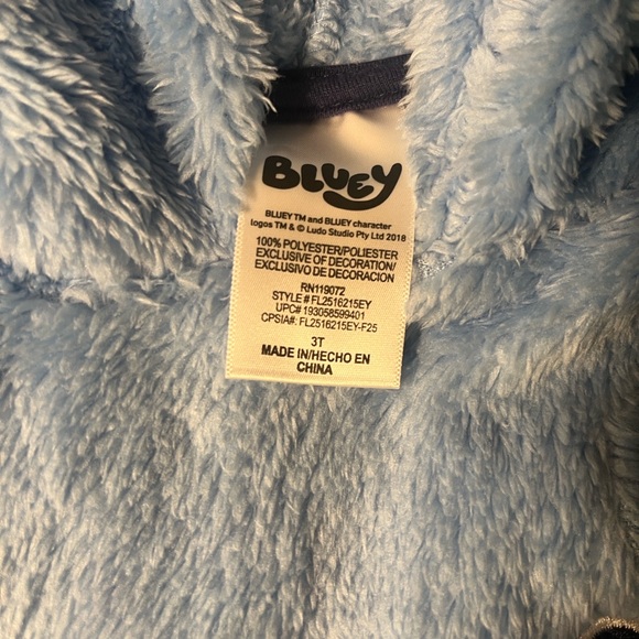 Bluey Kids Fleece Hoodie - Light Blue - Picture 7 of 9